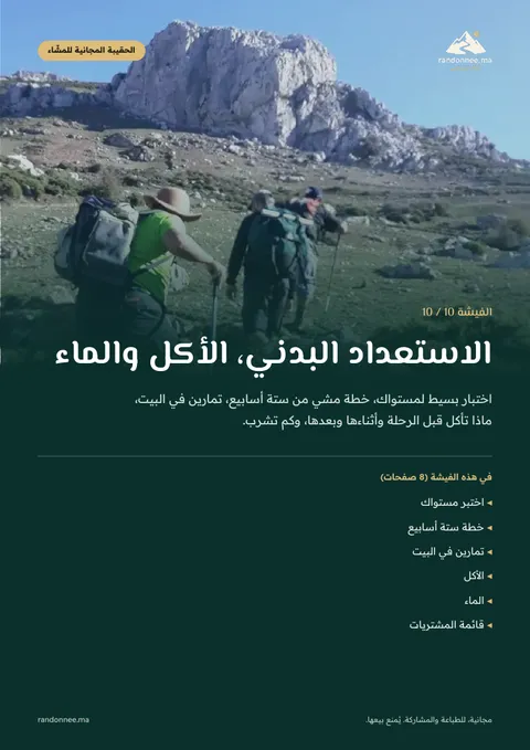 غلاف الفيشة 10: الاستعداد البدني، الأكل والماء