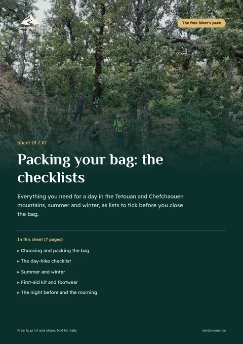 Cover of sheet 01: Packing your bag: the checklists