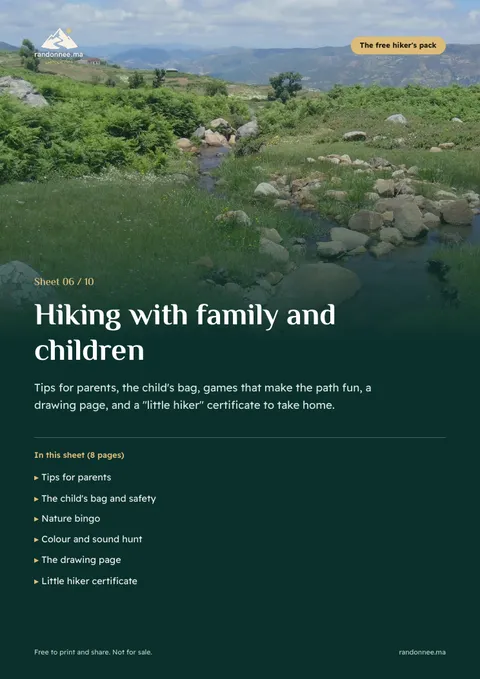 Cover of sheet 06: Hiking with family and children