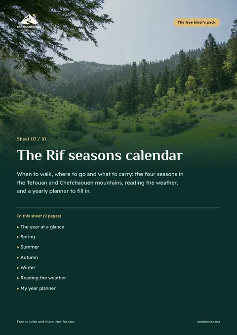 Cover of sheet 07: The Rif seasons calendar