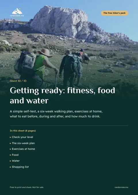 Cover of sheet 10: Getting ready: fitness, food and water