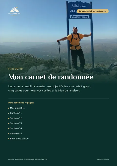 Couverture de la fiche 05 : Mon carnet de randonnée